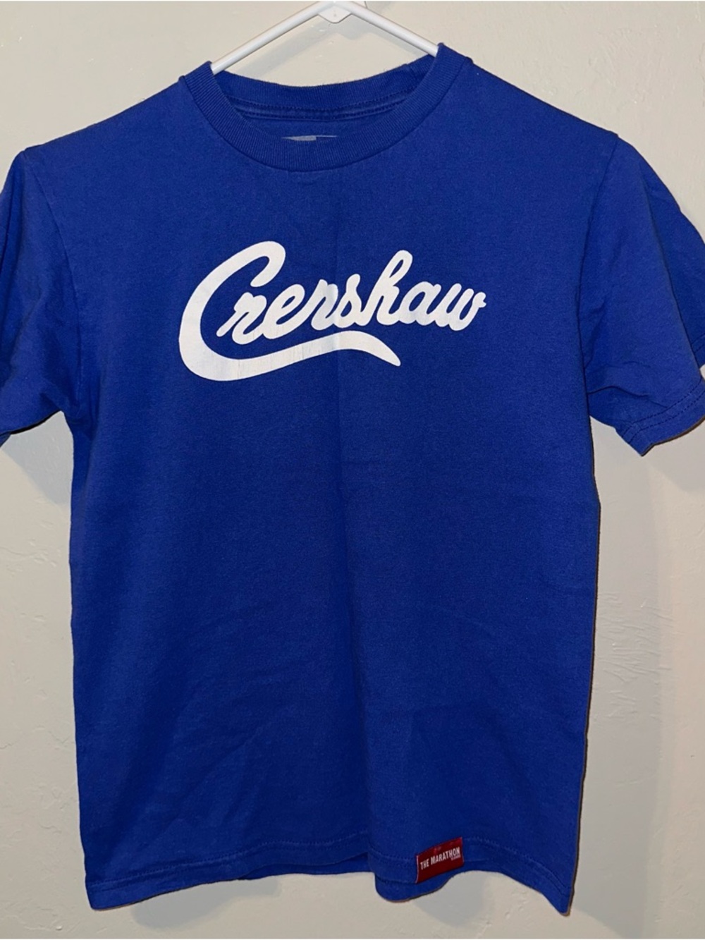 The Marathon Clothing Royal Blue Crewsahw Script Tee
